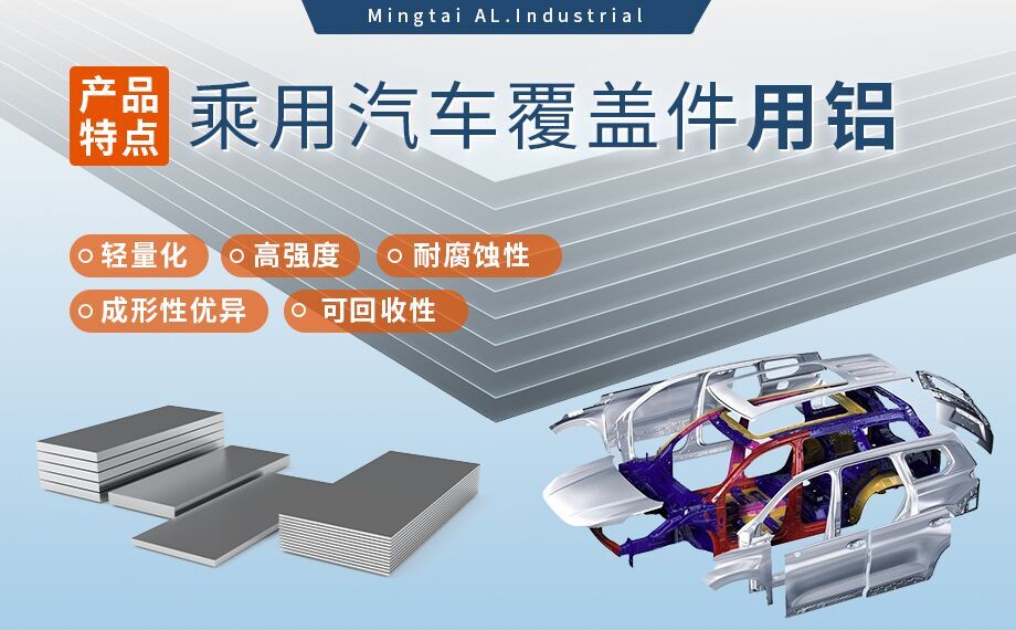 乘用汽车覆盖件用铝5系（5052/5182）6系（6016/6111）铝合金 轻量化、高强度、高成型性